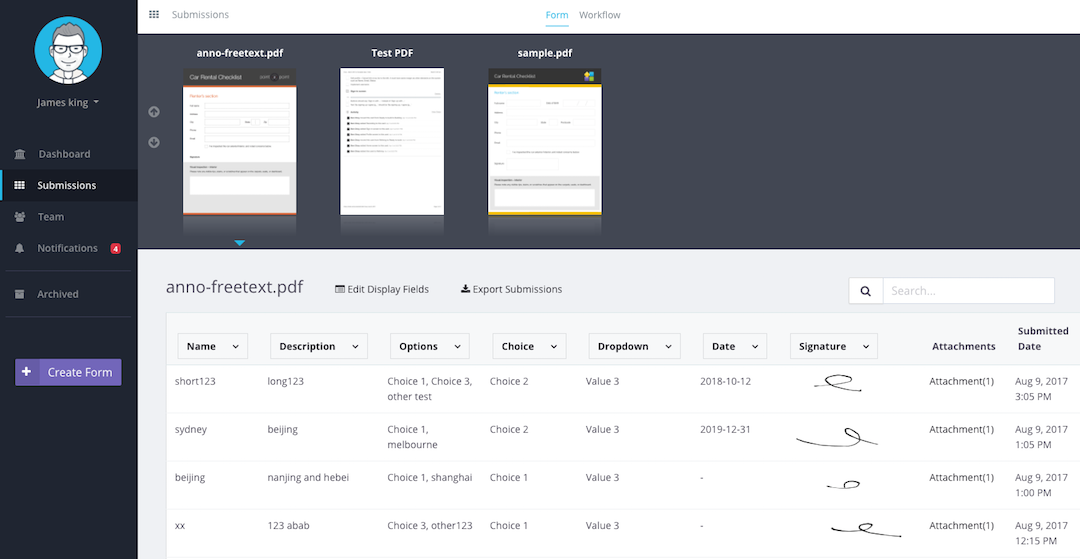 how to submit online fillable PDF forms